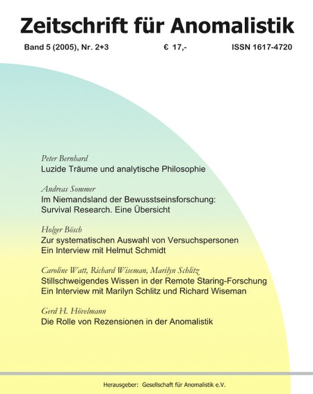 Zeitschrift für Anomalistik Band 5 (2005) Nr. 2+3